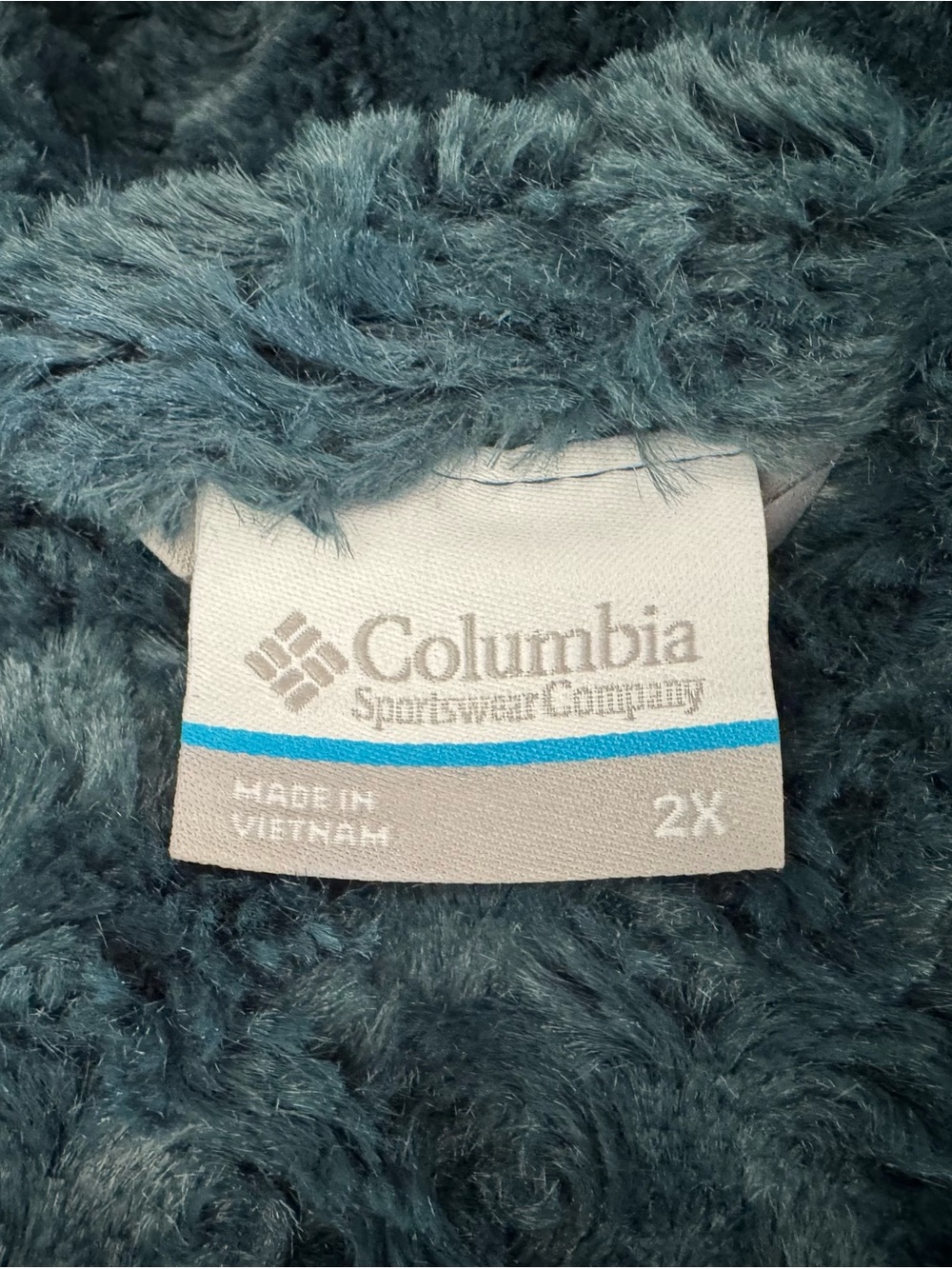 Columbia Women’s 2X Teal Quilted Hooded Fleece Lined Jacket - Picture 3 of 4